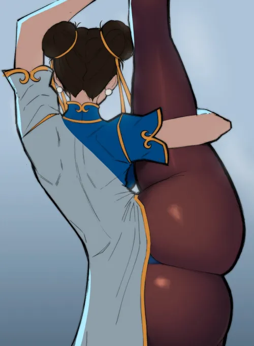 Chun Li stretching