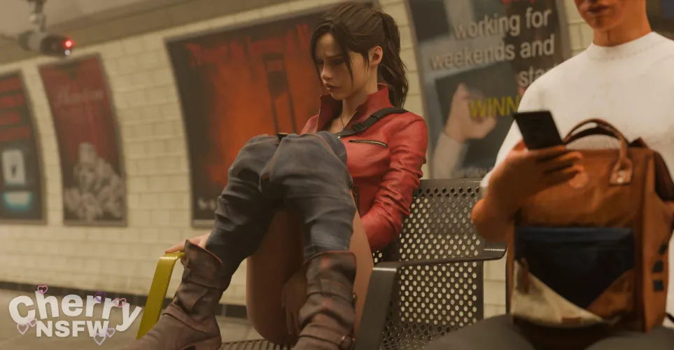 Claire passing time while waiting (Cherrynsfw01)