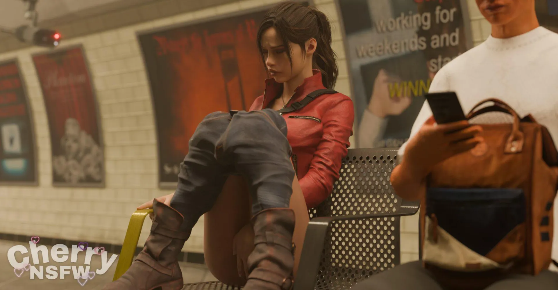 Claire passing time while waiting (Cherrynsfw01)