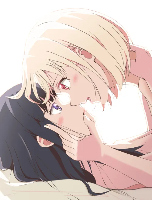 Deep eye contact while making love (rain) [Lycoris Recoil]