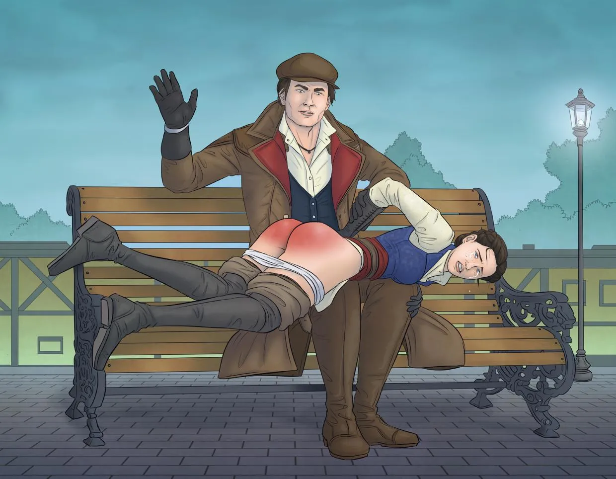 Evie spanked by Jacob (AltCor)