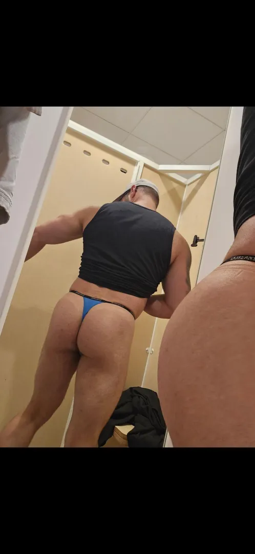 I love changing rooms - sometimes with the door a little bit open. #thong #tanga #men #chaningroom #gay #public