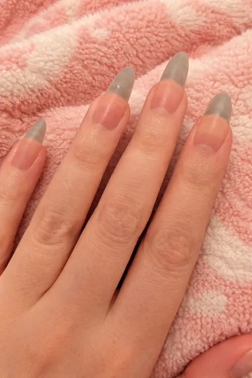 my nails after removing cuticles and oiling