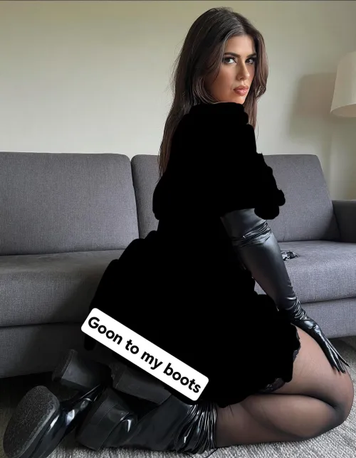 not even an inch of bare skin for you beta. Instead, you will touch you little clitty to my boots but you won’t cum until I tell you to and when you I will make you release your little disgusting beta liquid on the floor while I quickly pull my boots a