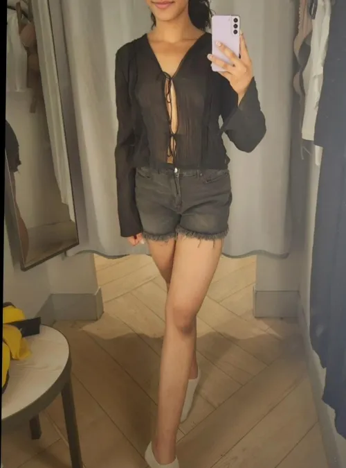 sheer top showing off just enough.