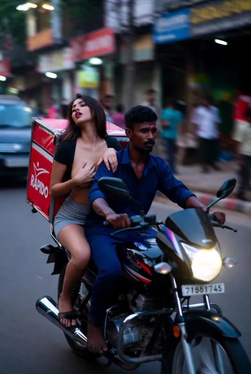 Your girlfriend on a bike taxi who also delivers food