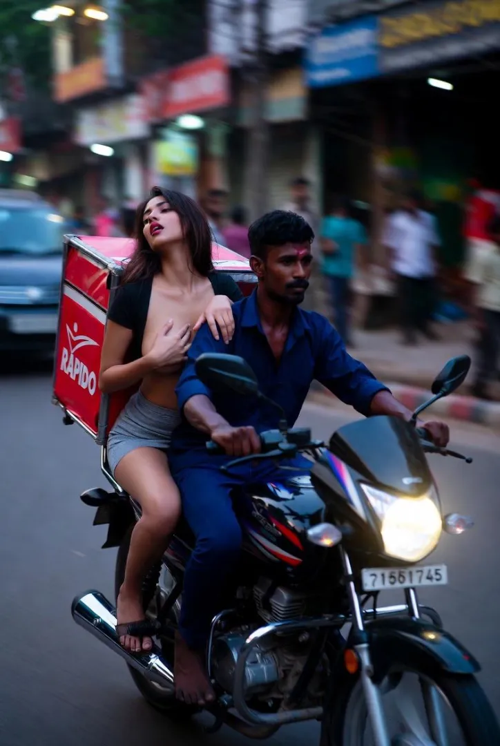 Your girlfriend on a bike taxi who also delivers food