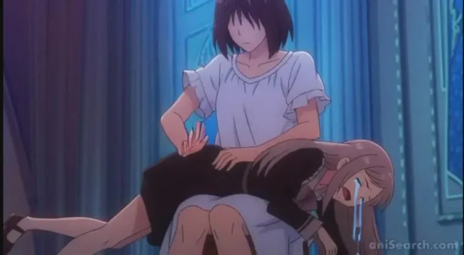 Blue Reflection Ray/澪 - Shino Mizusaki Spanking OTK from her mom Mrs. Mizusaki.