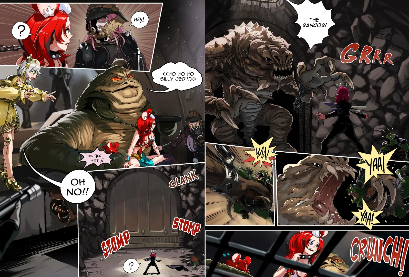 Hololive Wars: Pages 7 and 8 (commissioned by me, art by Cahryos)