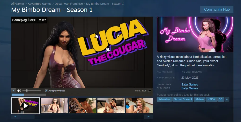 It’s Official: MBD Launches May 23rd! Wishlist It NOW! (My Bimbo Dream) [Satyr Games]