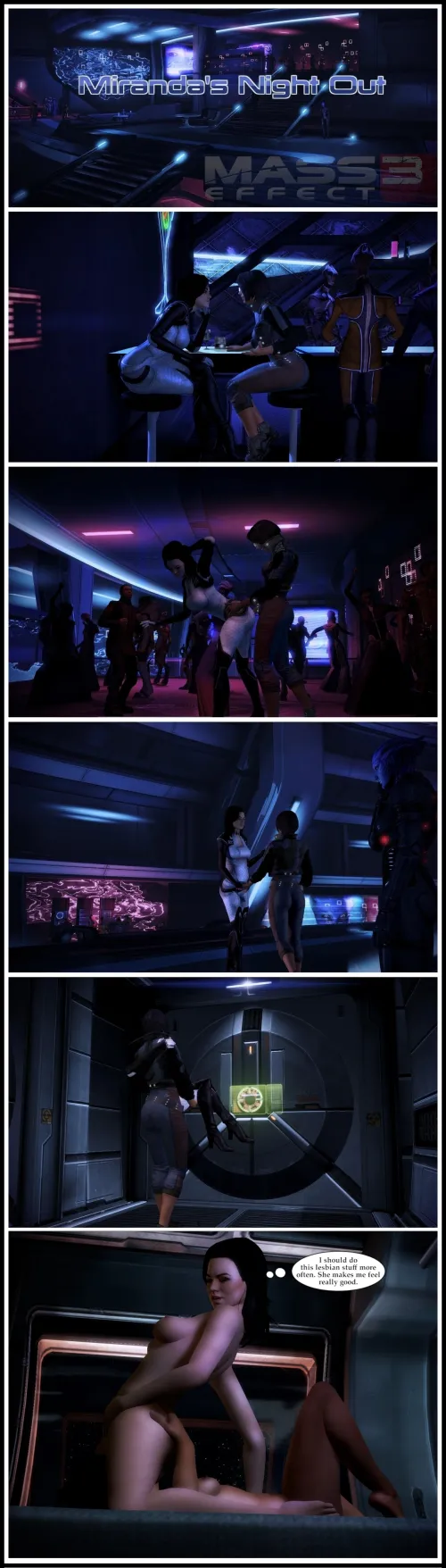 Miranda does lesbian stuff. (Rastifan)