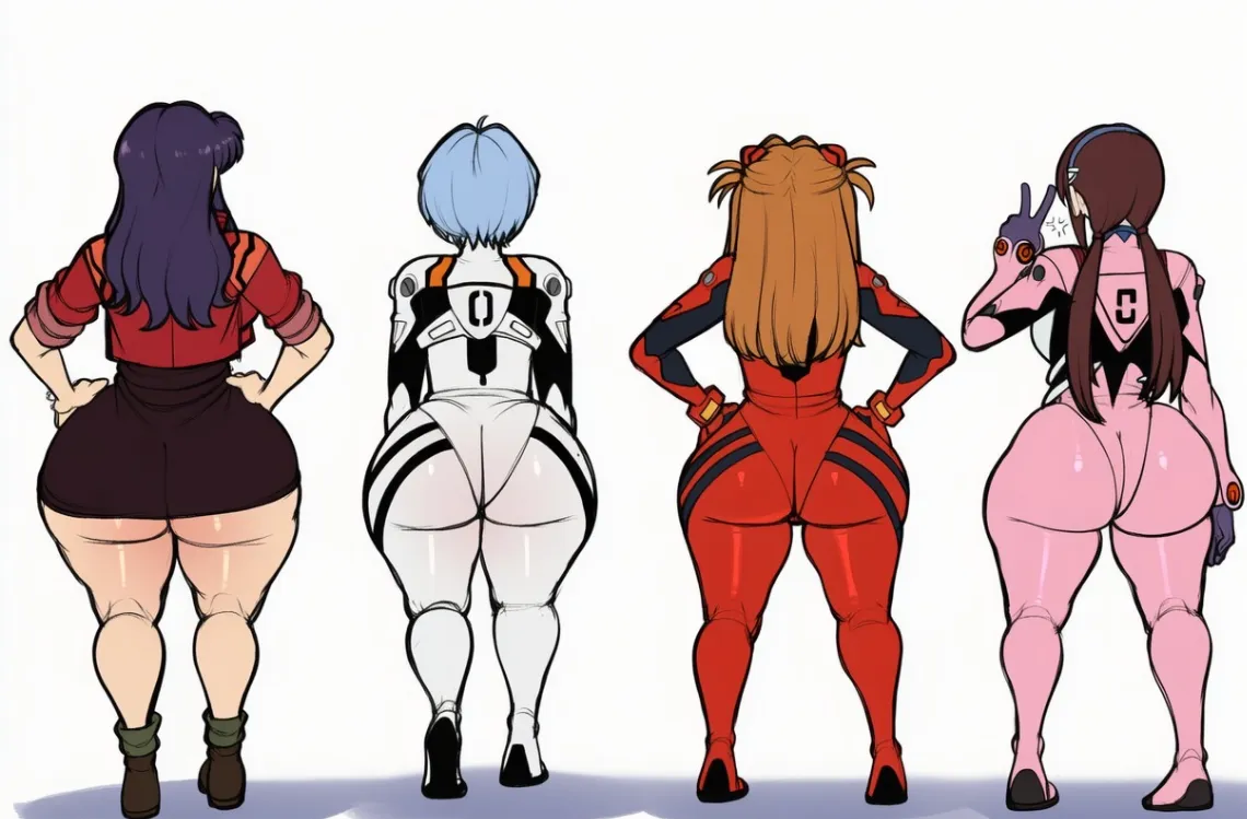 misato and asuka and rei and mari ass chart art what is your favorite