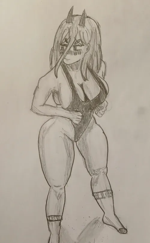 Power using a swimsuit (drawing/sketch)
