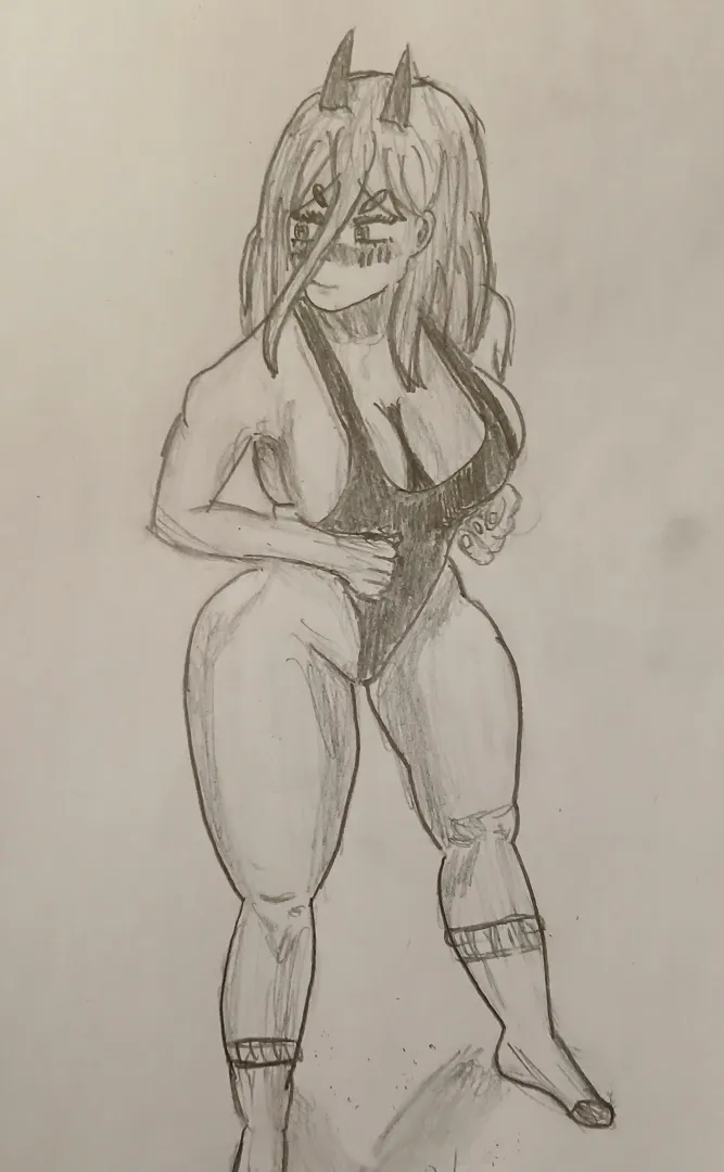 Power using a swimsuit (drawing/sketch)