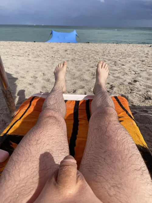 Relaxing on a cool day at haulover