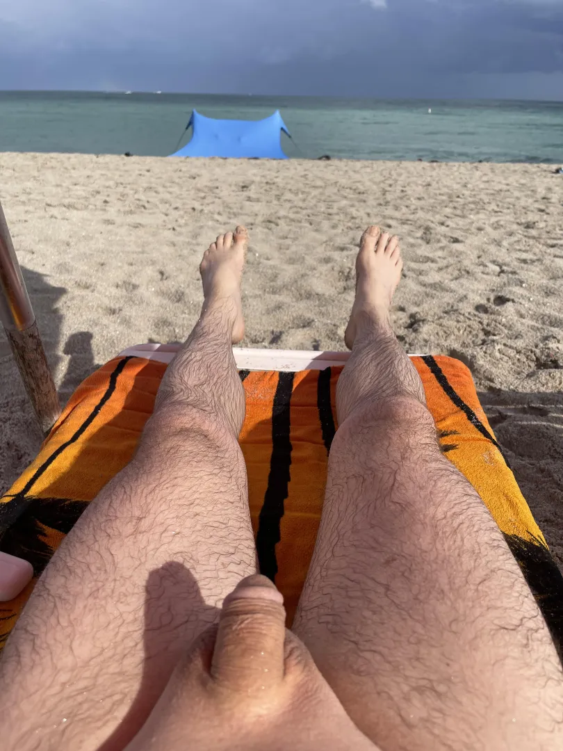 Relaxing on a cool day at haulover