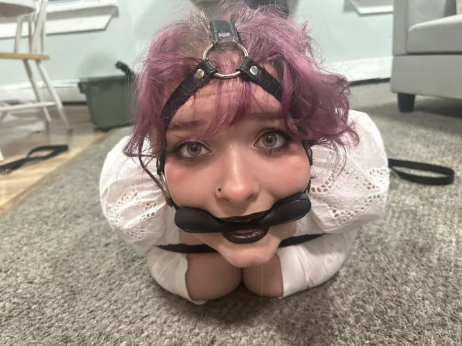 Sexy goth girl hogtied