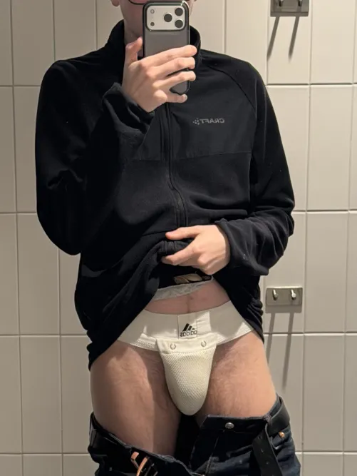 Wearing a hard cup to the office