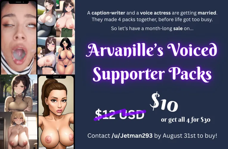 Jordan & Arvanille's Collab Sale: our voiced packs for $10, or 4 for $30