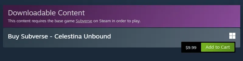 Subverse - Celestina Unbound able to be purchased