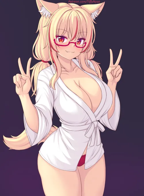 Adorable Bathrobe, and those glasses?!