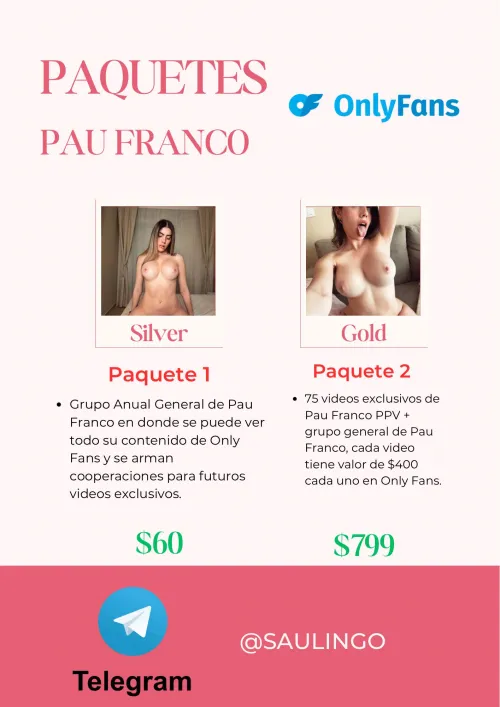 CONTENIDO PAU FRANCO ACTUALIZADO (PAQUETES EN PESOS MEXICANOS) 