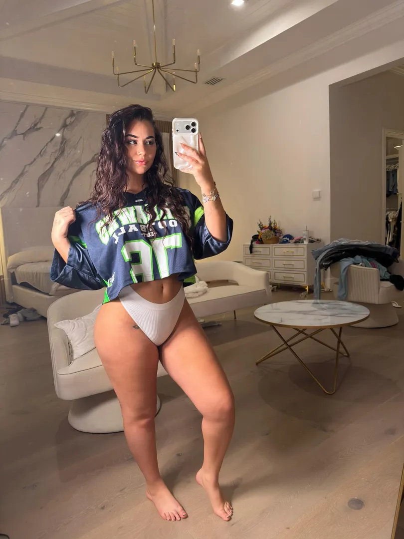 Jade is ready for the game! GO SEAHAWKS