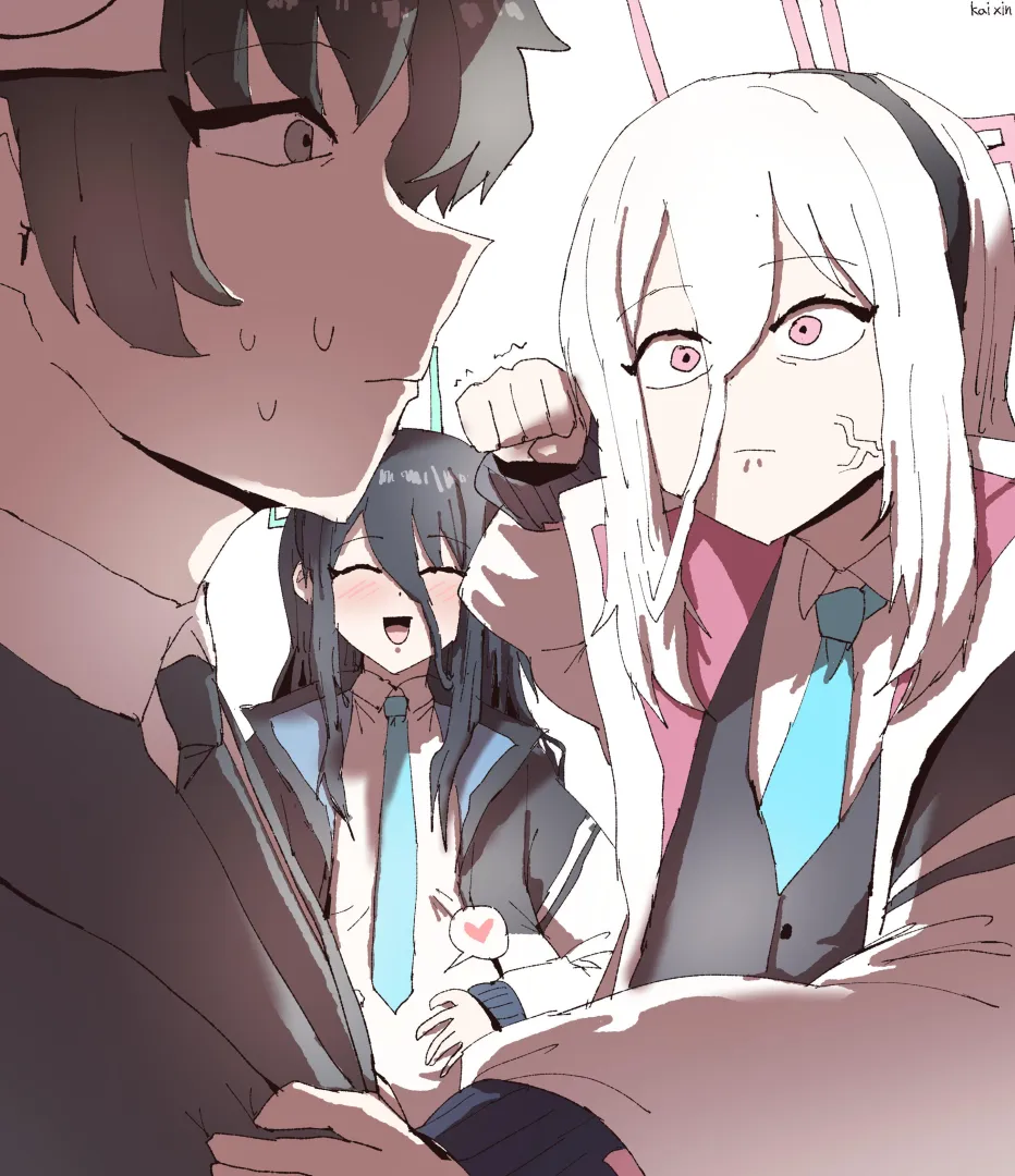 Mine Explaining? (Aris, Kei, Sensei; art by @kai_xin)