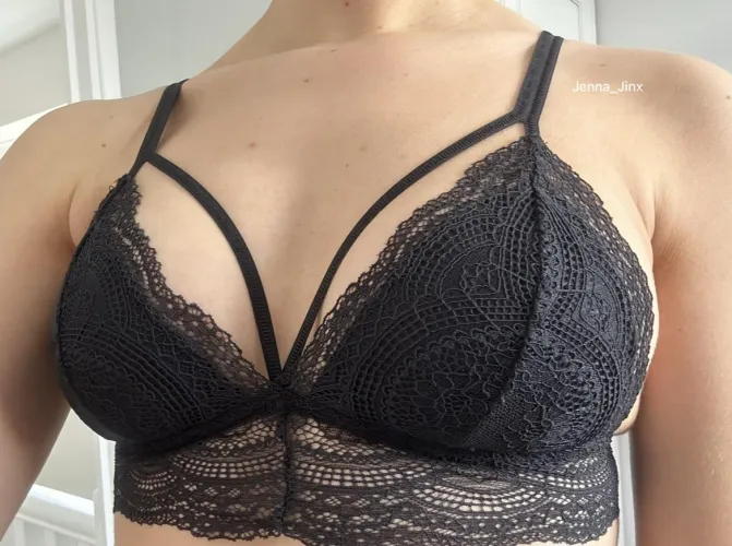 My black lace bra