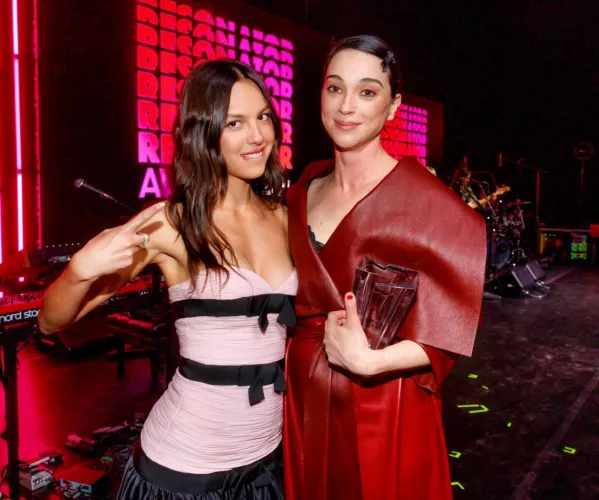 Olivia with St Vincent at the Resonator Awards in LA - January 2026