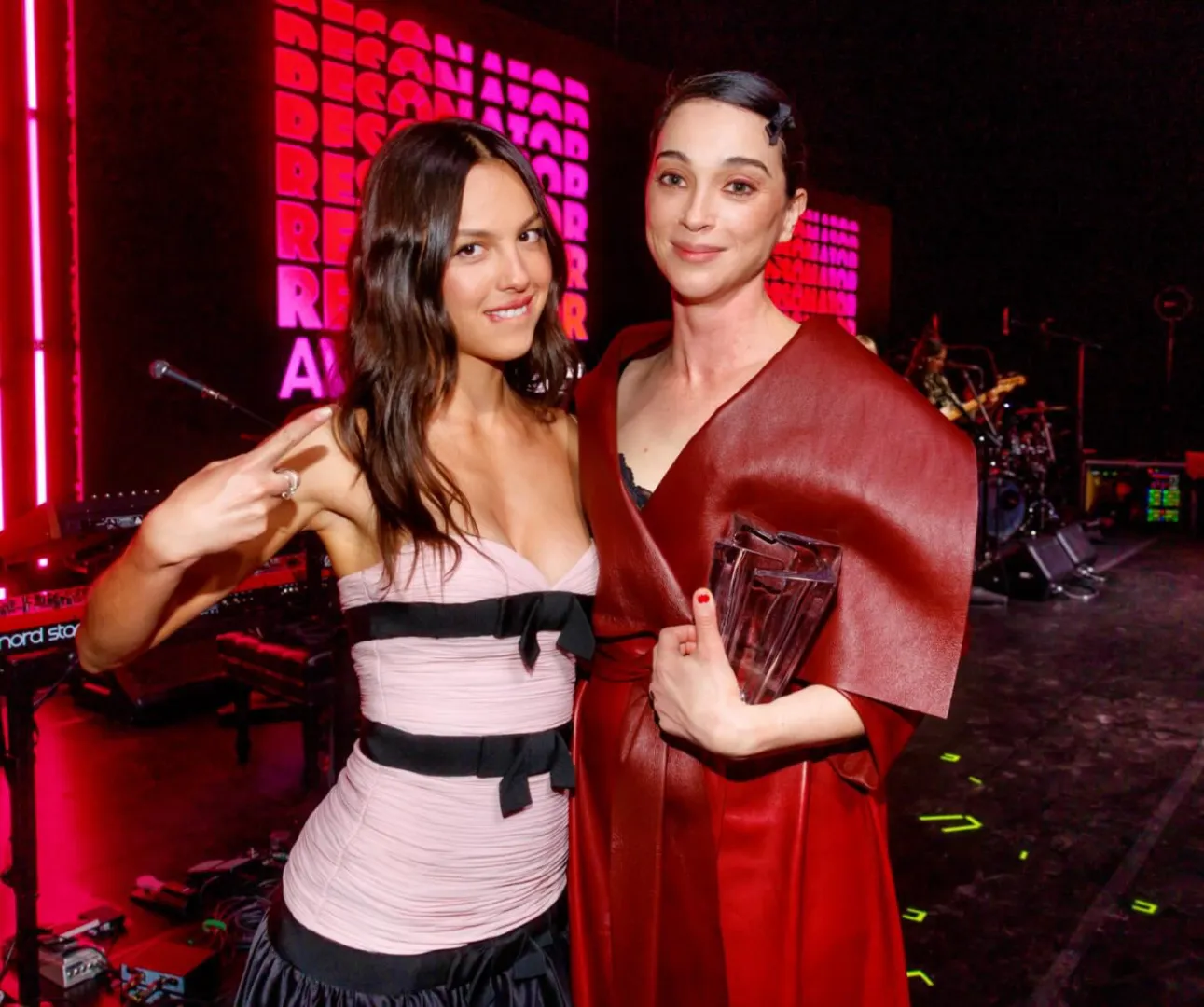 Olivia with St Vincent at the Resonator Awards in LA - January 2026