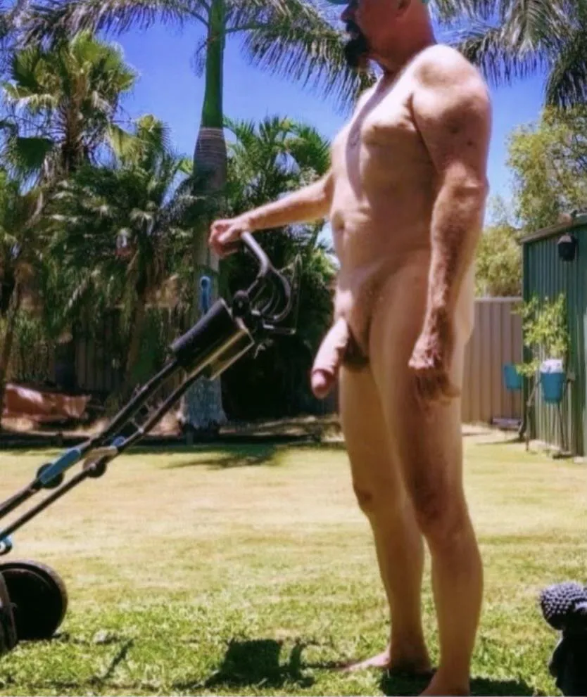 One vert hot summers day today but yard needed mowing unfortunately finally got it done.