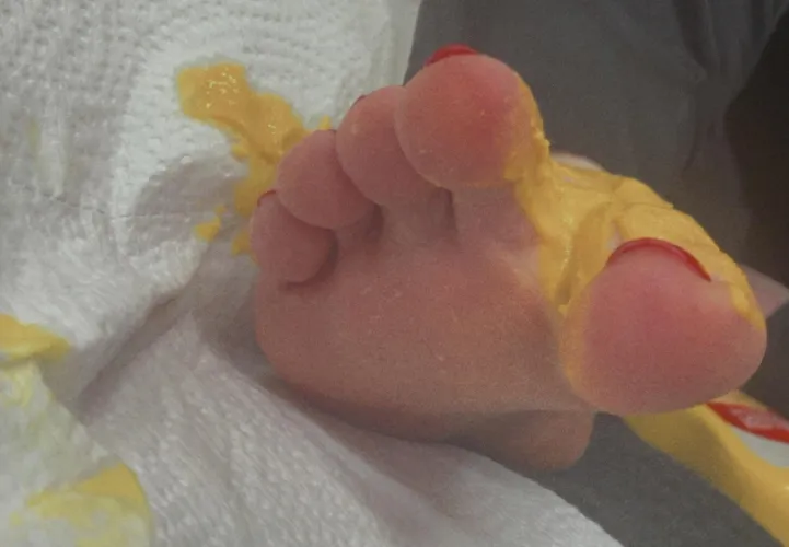 So messy between my toes 