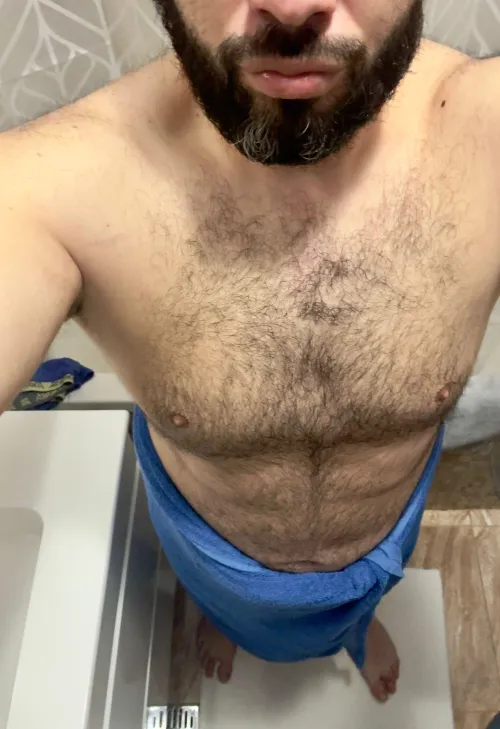 This towel's hiding the good stuff