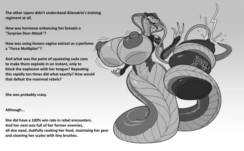 X-com 9 (Viper, alien, wholesome handling of beverages, make love not war, positive relationships in a new era) [Artist unknown] [rerun 'cause Imgur ate the original]