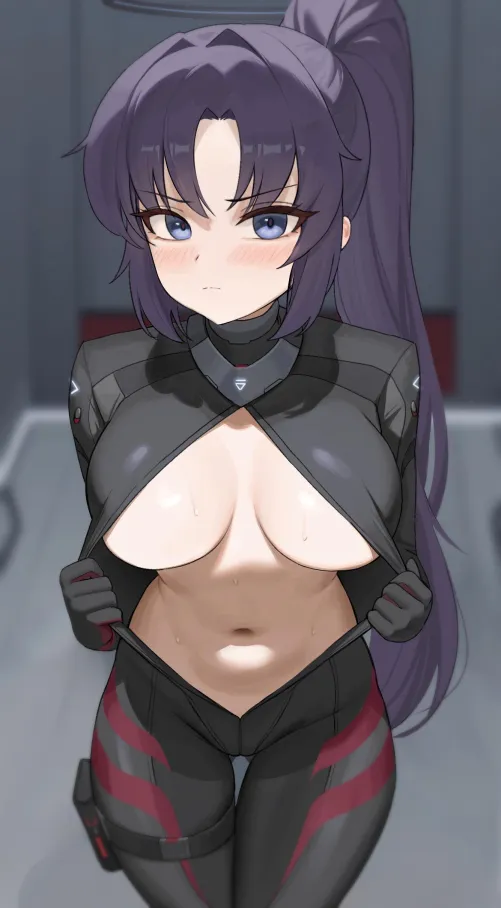 Yuuka wearing Rio's Bodysuit