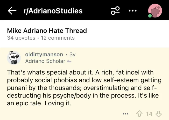 A comment that sums up mikes existence