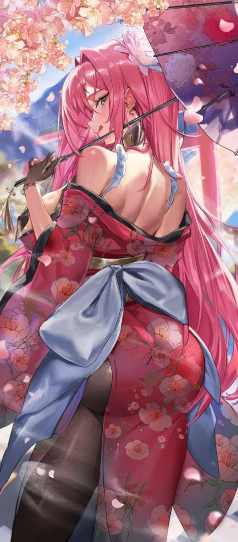 Beautiful Velvet in Kimono from Behind [Nikke]