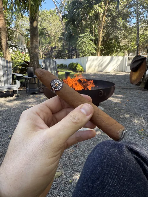 Nothing like warming up by the fire with a Monte No. 2