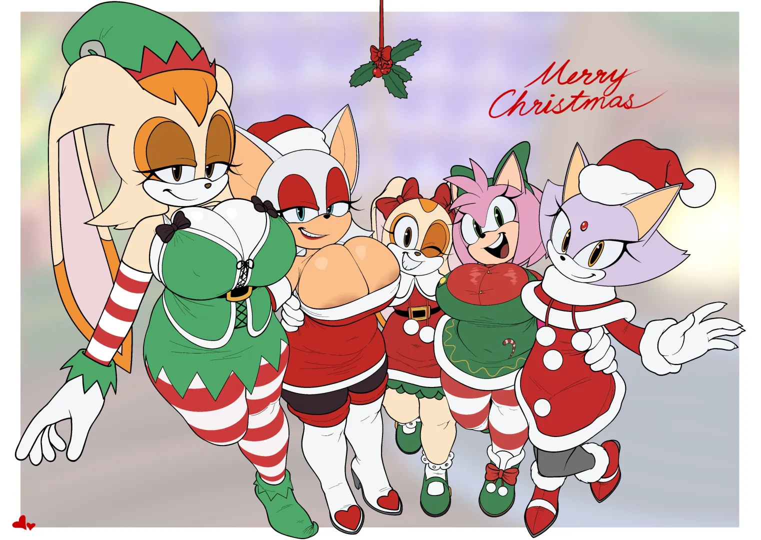 Rouge, Amy, Blaze, Vanilla and Cream suprise you with a VERY early Christmas~