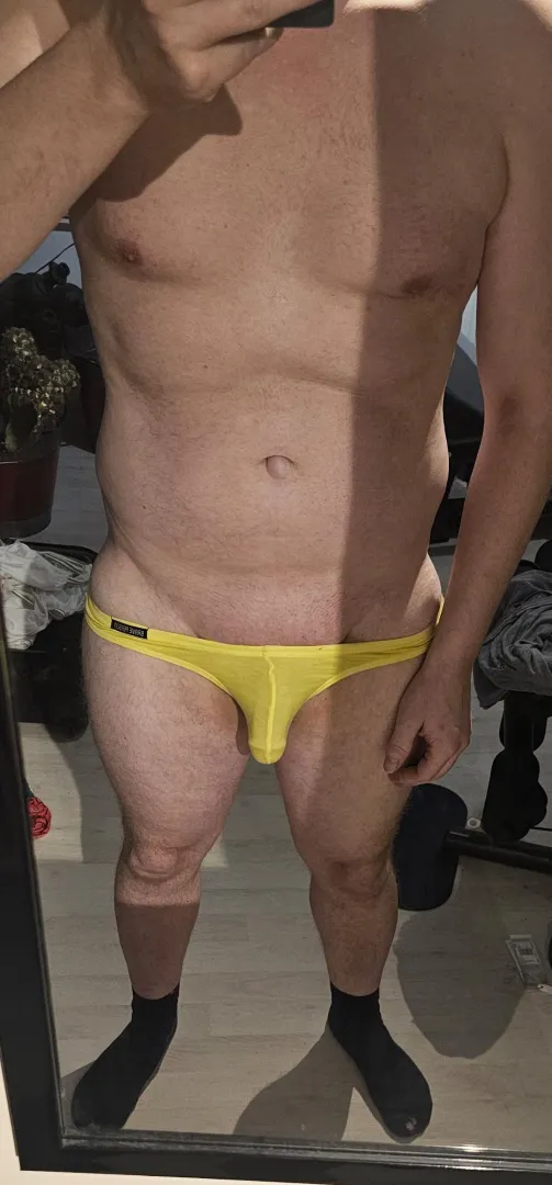 Yellow swim briefs