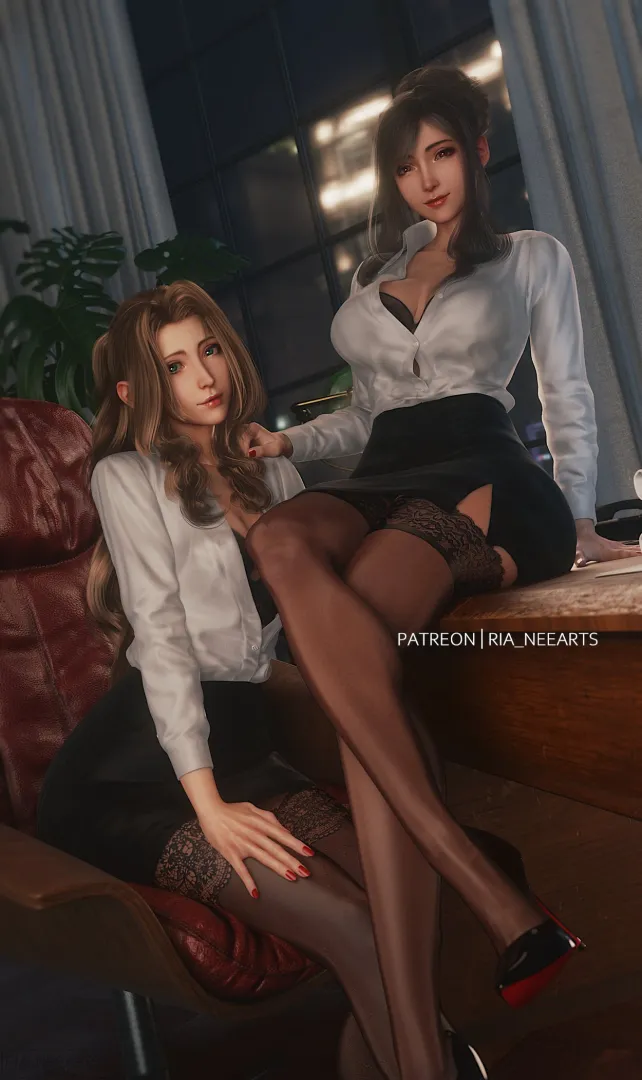 Aerith and Tifa - Office Girls (Ria)
