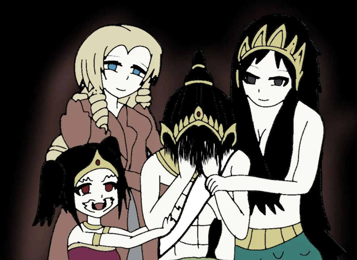 Draw thai fairytale in black soul version