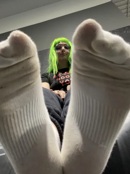 Showing them off AT the gym. They were soooo bad. I hope everyone around got a whiff