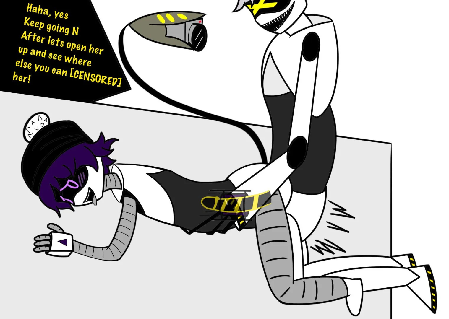 Someone suggested N doing Uzi while Cyntail filmed so I drew it!