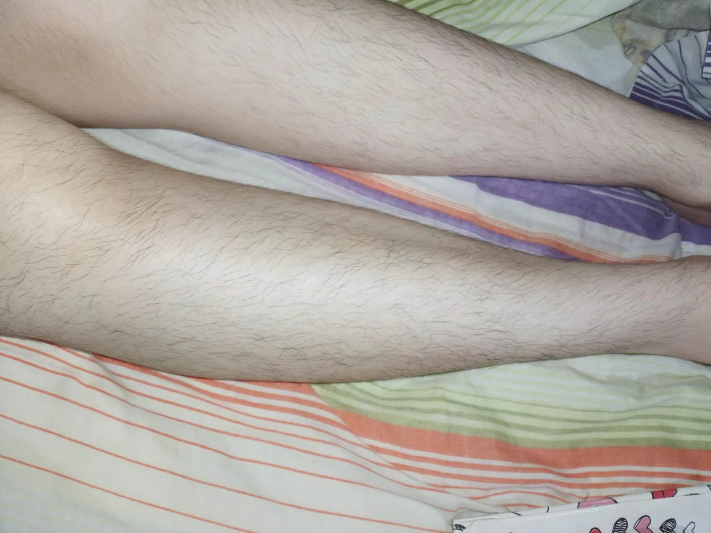 Forever hairy legs in soft sheets