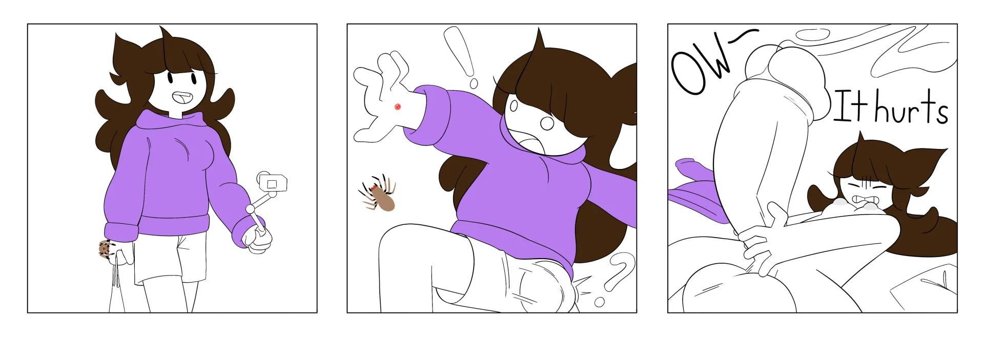 Jaiden gets bit (u/mindlesscomic)