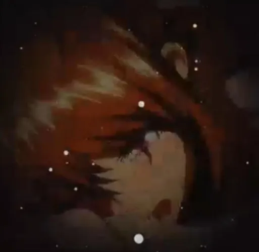 LF Color Source: 1girl, red hair, one eye open, hand over other eye, mouth open, eye color purple