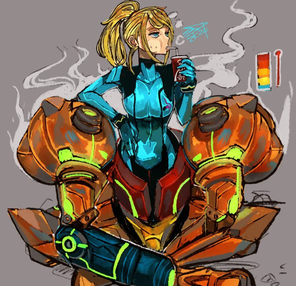Samus aran after a normal day.(samusduran)
