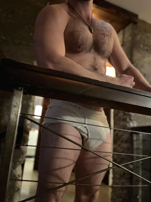 Bro’s eyes kept wandering while we chatted, didn’t realize I was bulging so hard